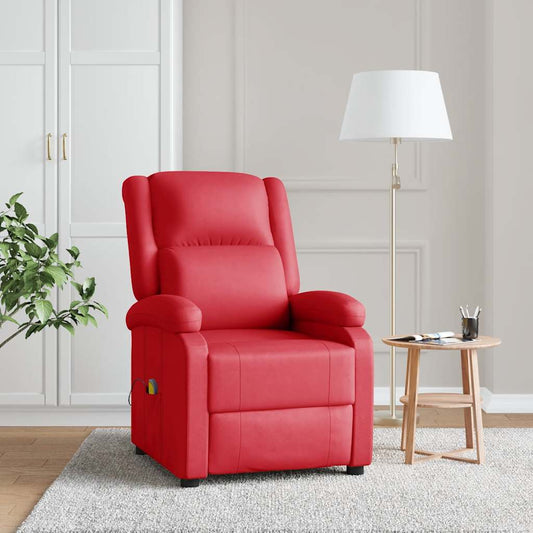 Poltrona Massaggiante Rossa in Similpelle | homemem39