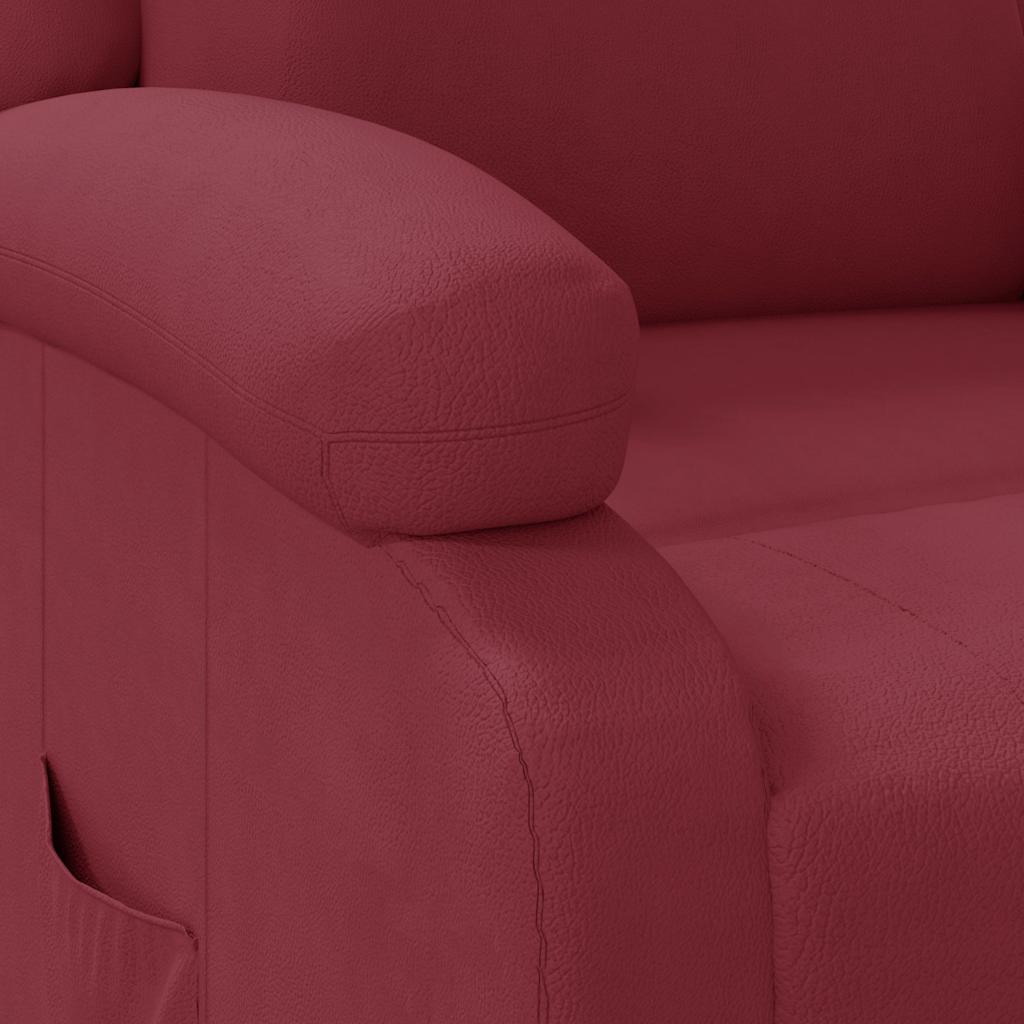 Poltrona Reclinabile Rosso Vino in Similpelle
