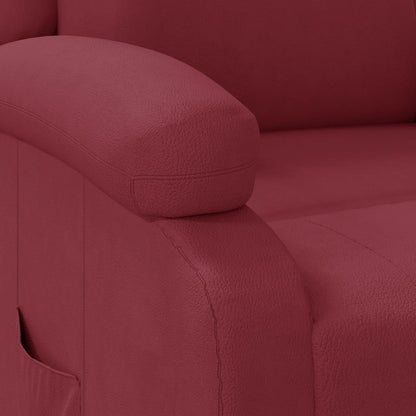Poltrona Reclinabile Rosso Vino in Similpelle
