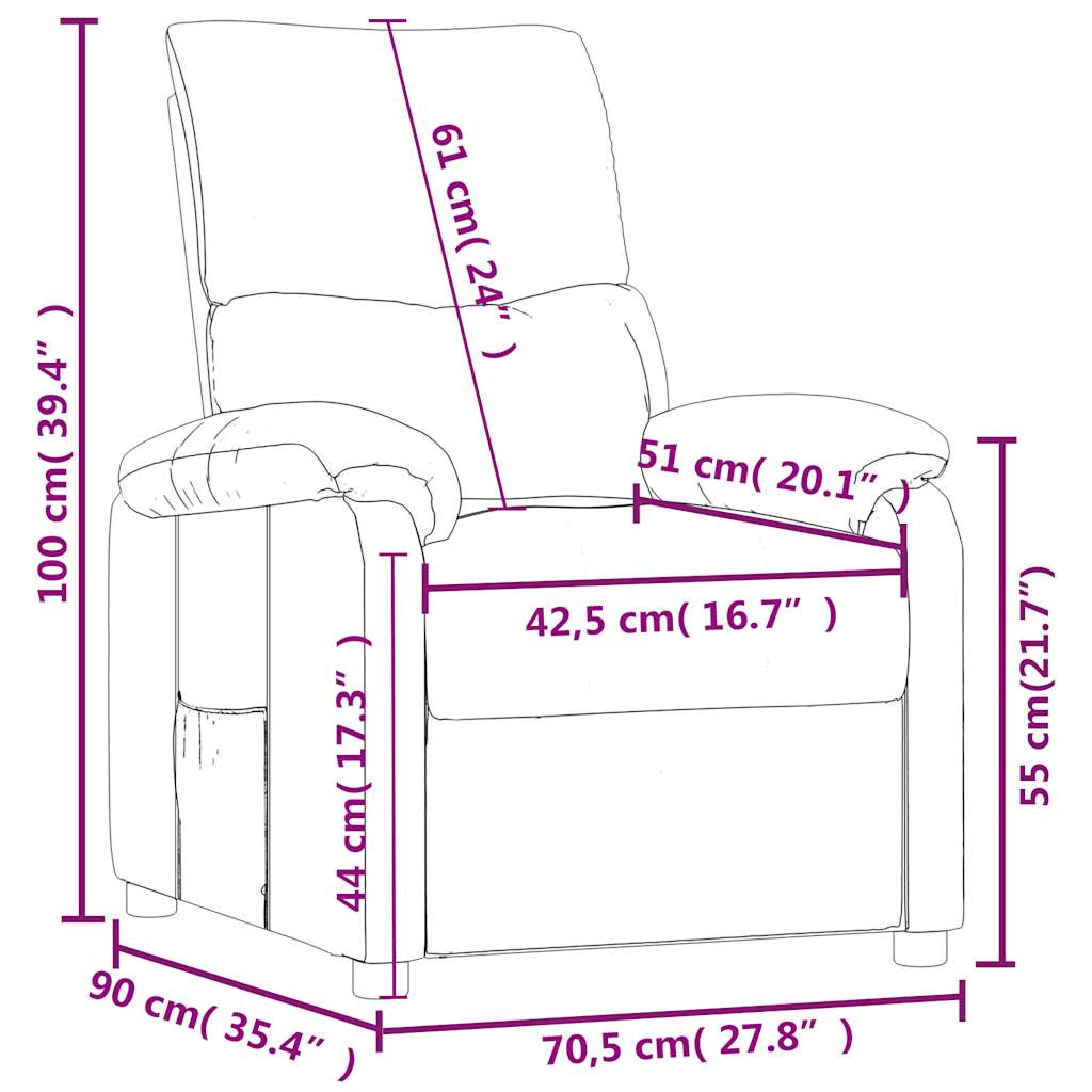 Poltrona Reclinabile in Tessuto Grigio Scuro - homemem39