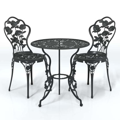 Set da Bistrot 3 pz in Alluminio Pressofuso Nero | homemem39