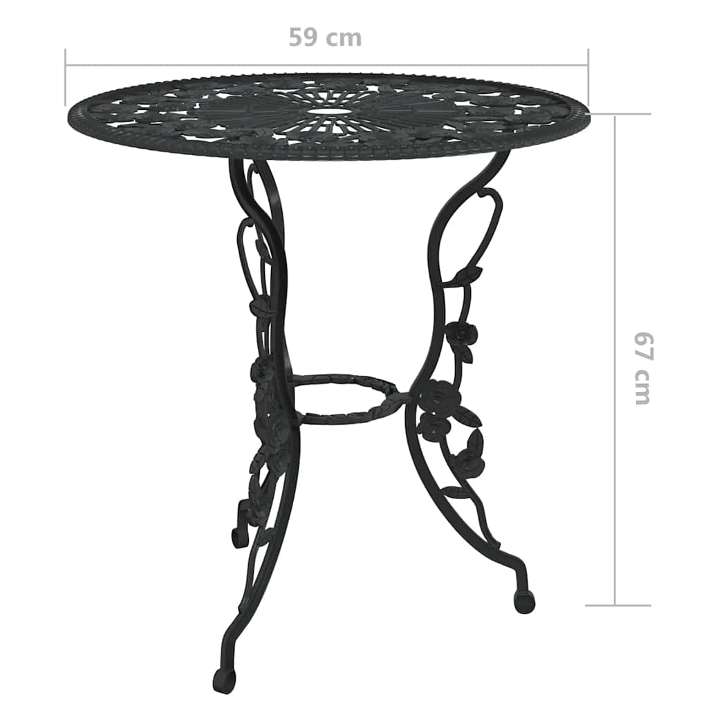 Set da Bistrot 3 pz in Alluminio Pressofuso Nero | homemem39