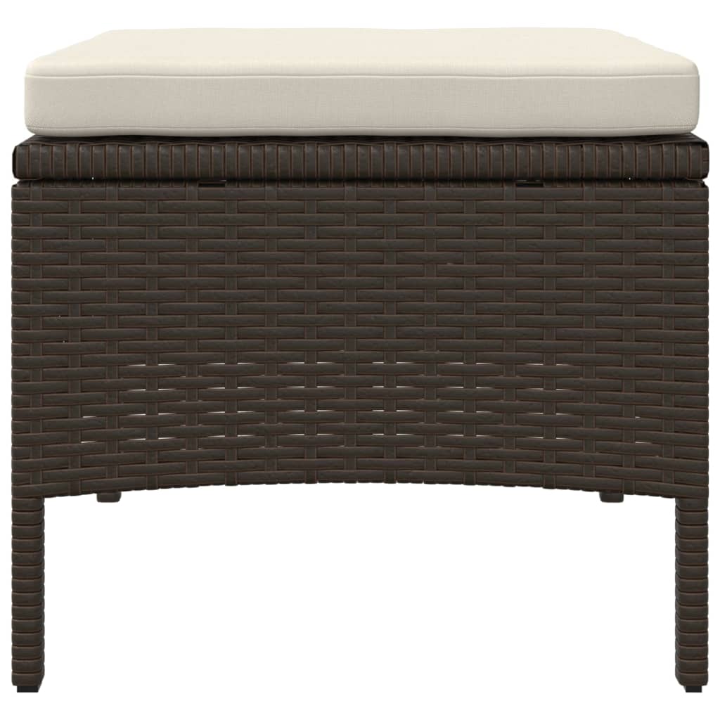 Divano Giardino 2Posti con Tavolo e Sgabelli Marrone Polyrattan | homemem39