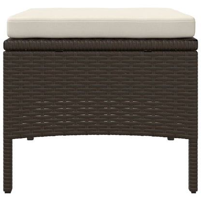 Divano Giardino 2Posti con Tavolo e Sgabelli Marrone Polyrattan | homemem39