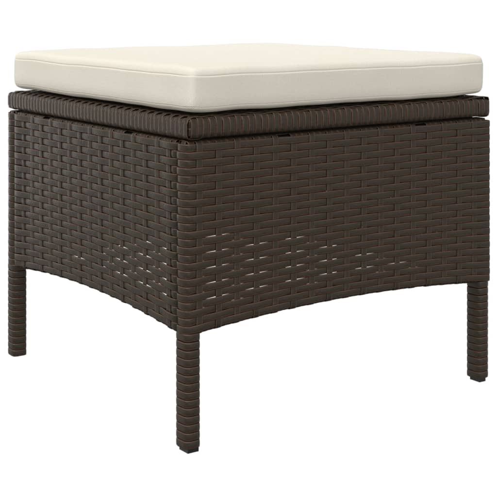 Divano Giardino 2Posti con Tavolo e Sgabelli Marrone Polyrattan | homemem39