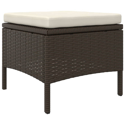 Divano Giardino 2Posti con Tavolo e Sgabelli Marrone Polyrattan | homemem39