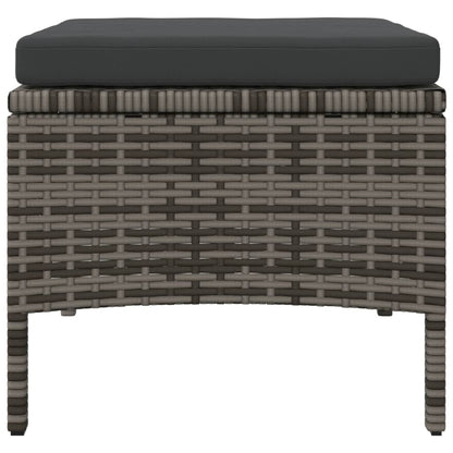 Divano Giardino 2 Posti con Tavolo e Sgabelli Grigio Polyrattan | homemem39