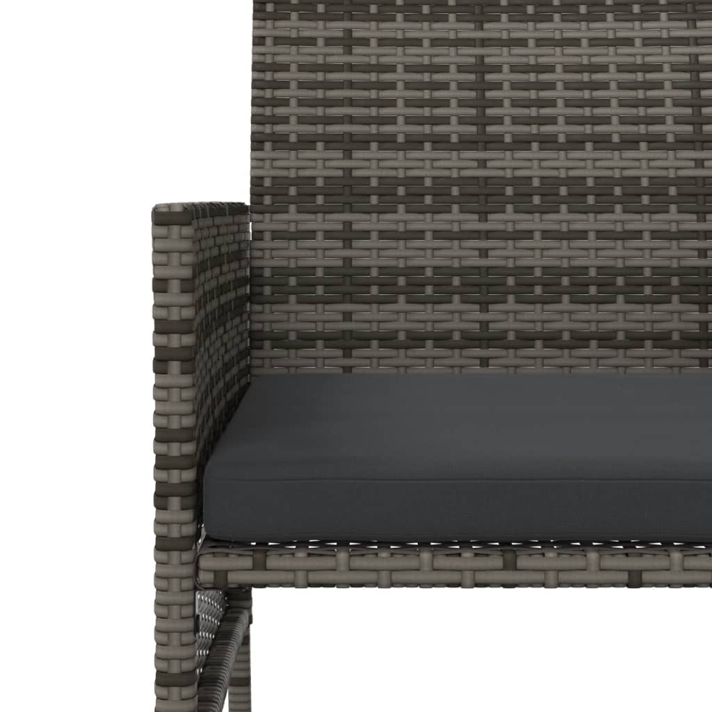 Divano Giardino 2 Posti con Tavolo e Sgabelli Grigio Polyrattan | homemem39