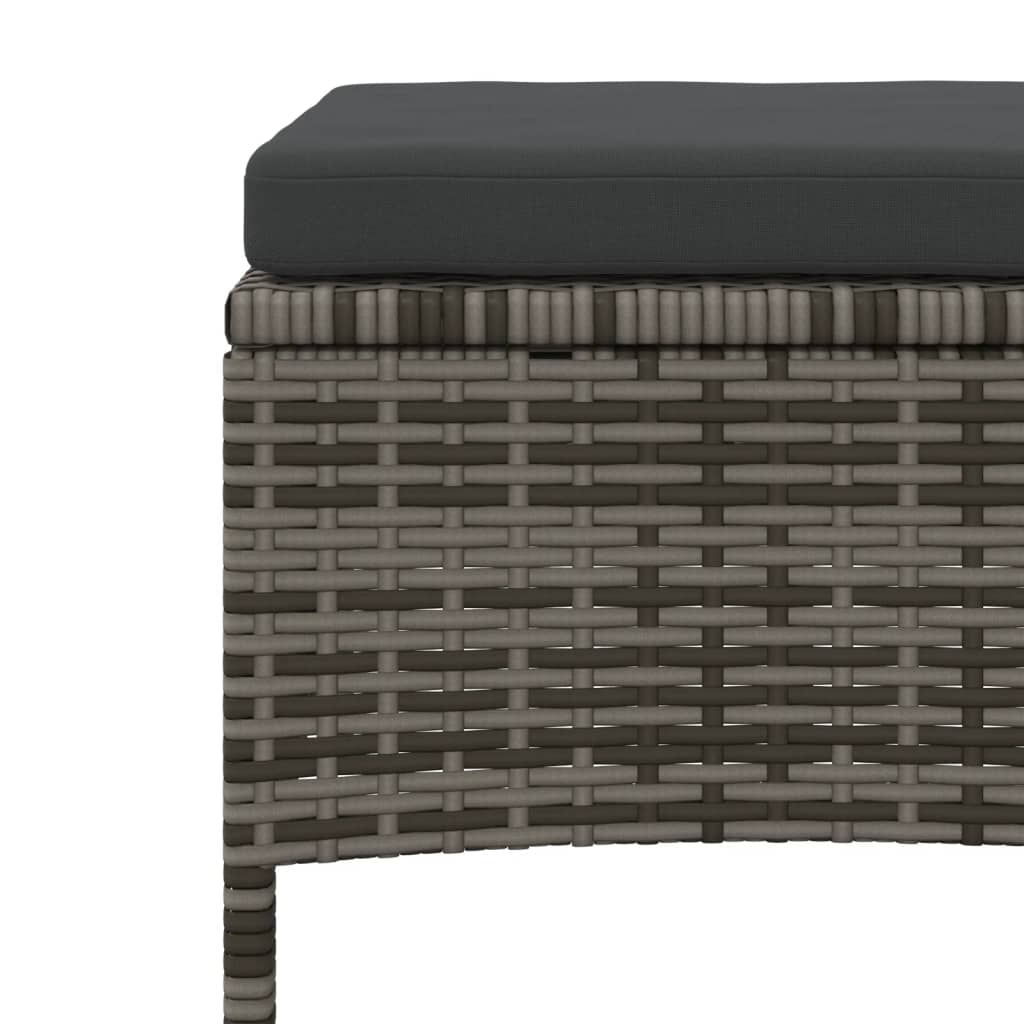 Divano Giardino 2 Posti con Tavolo e Sgabelli Grigio Polyrattan | homemem39
