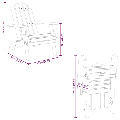 Sedia da Giardino Adirondack con Poggiapiedi Massello di Acacia