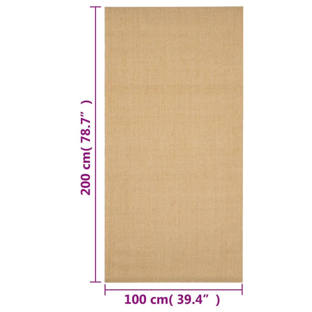 Tappeto in Sisal Naturale 100 x 200 cm - homemem39