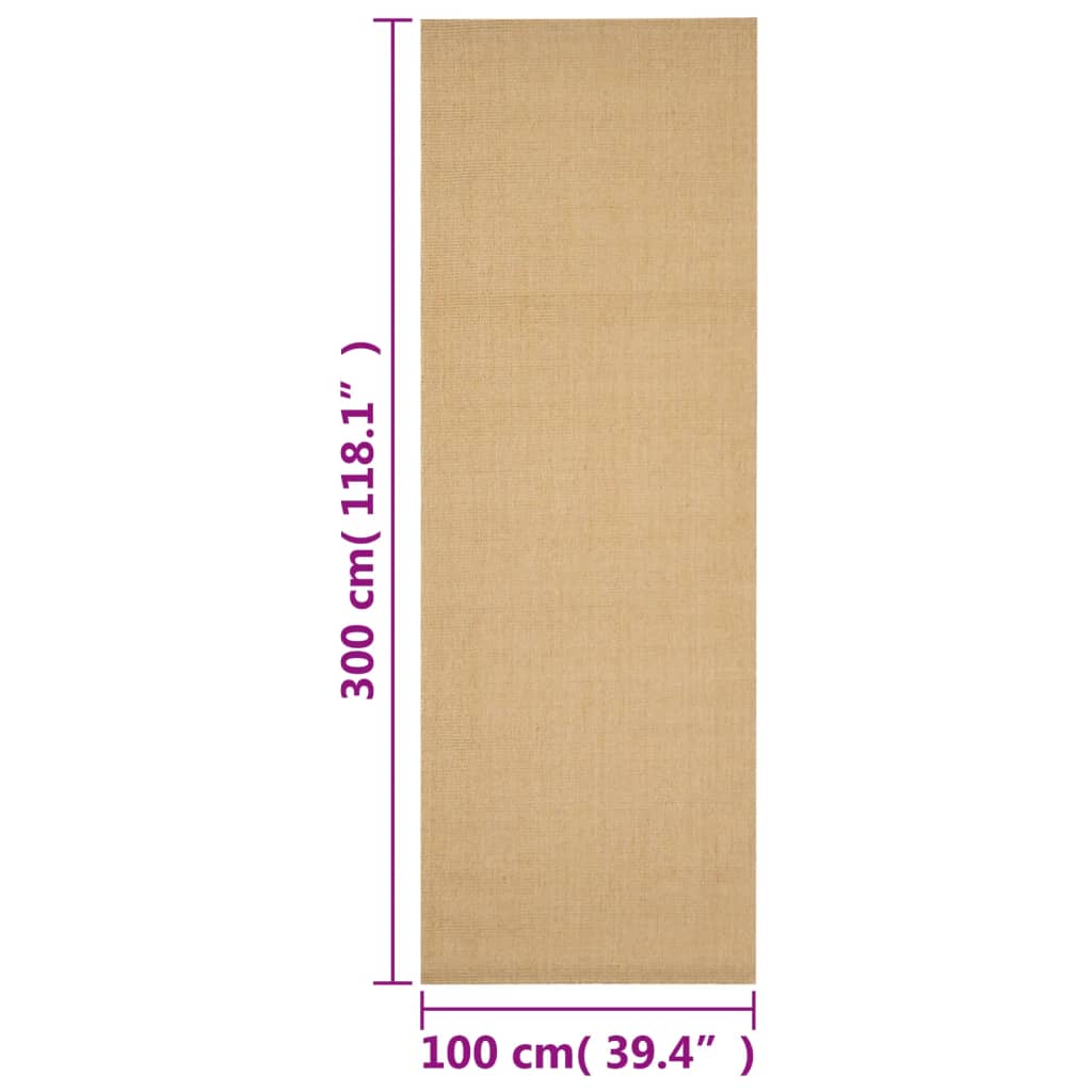 Tappeto in Sisal Naturale 100 x 300 cm - homemem39