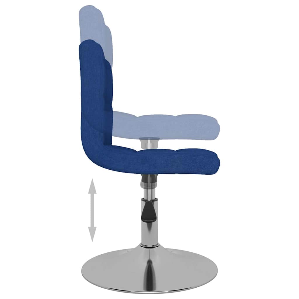 Sedie da Pranzo Girevoli 6 pz Blu in Tessuto