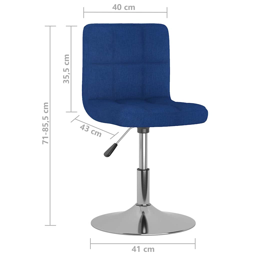Sedie da Pranzo Girevoli 6 pz Blu in Tessuto