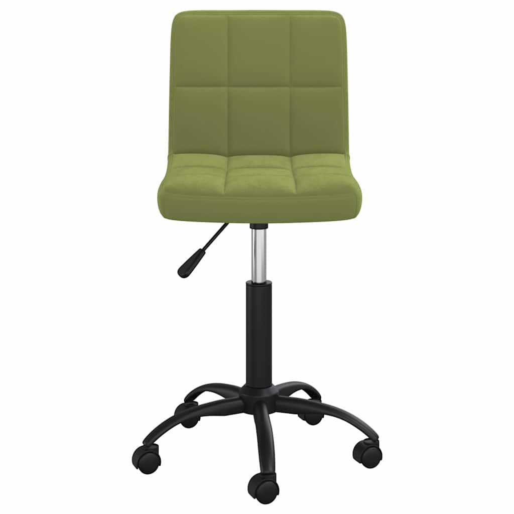 Sedia da Pranzo Girevole Verde Chiaro in Velluto