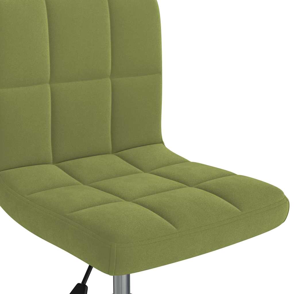 Sedia da Pranzo Girevole Verde Chiaro in Velluto