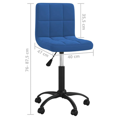 Sedia da Pranzo Girevole Blu in Velluto