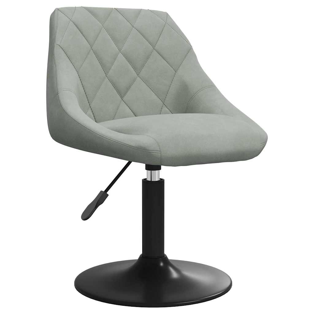 Sedie da Pranzo Girevoli 4 pz Grigio Chiaro in Velluto