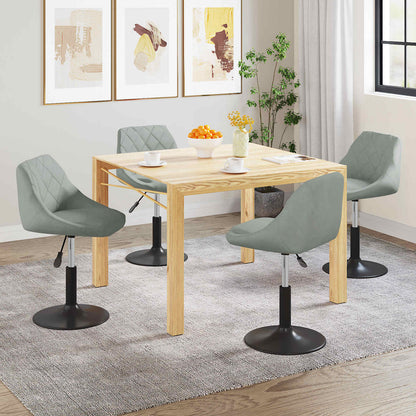 Sedie da Pranzo Girevoli 4 pz Grigio Chiaro in Velluto