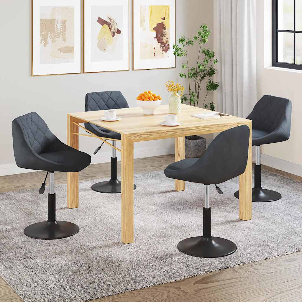 Sedie da Pranzo Girevoli 4 pz Grigio Scuro in Velluto