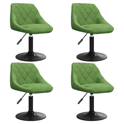Sedie da Pranzo Girevoli 4 pz Verde Chiaro in Velluto | homemem39