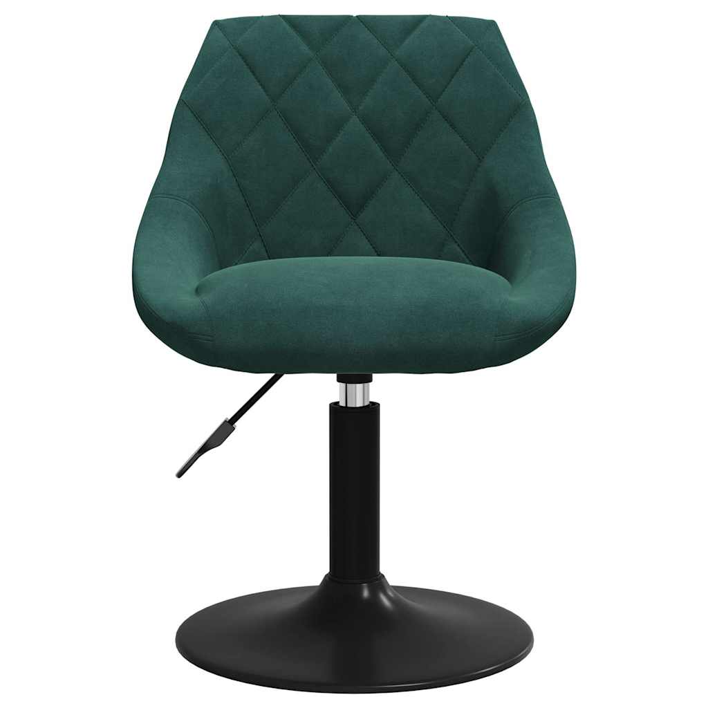 Sedie da Pranzo Girevoli 4 pz Verde Scuro in Velluto