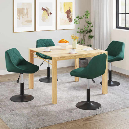 Sedie da Pranzo Girevoli 4 pz Verde Scuro in Velluto | homemem39