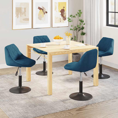 Sedie da Pranzo Girevoli 4 pz Blu in Velluto