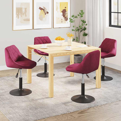 Sedie da Pranzo Girevoli 4 pz Rosso Vino in Velluto | homemem39