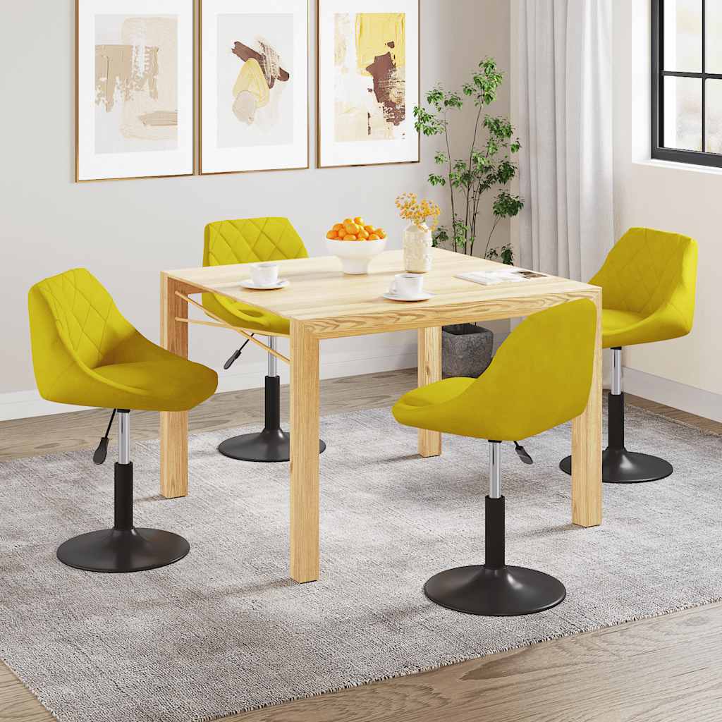 Sedie da pranzo Girevoli 4 pz Giallo Senape in Velluto