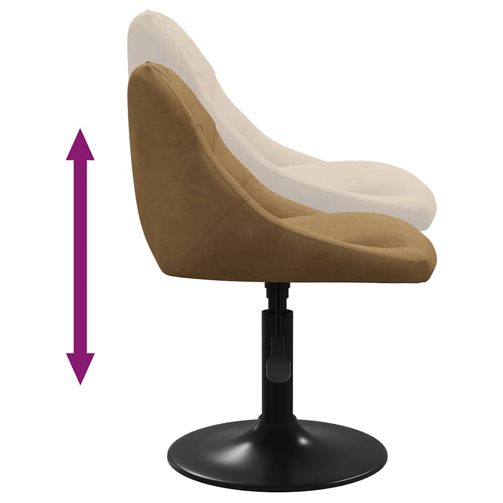 Sedie da Pranzo Girevoli 6 pz Marroni in Velluto