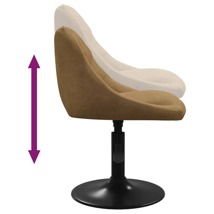 Sedie da Pranzo Girevoli 6 pz Marroni in Velluto