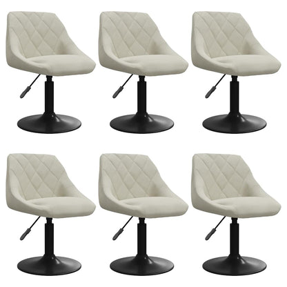 Sedie da Pranzo Girevoli 6 pz Crema in Velluto