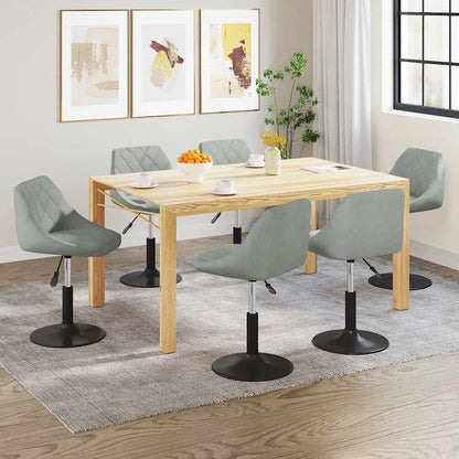 Sedie da Pranzo Girevoli 6 pz Grigio Chiaro in Velluto