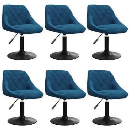 Sedie da Pranzo Girevoli 6 pz Blu in Velluto