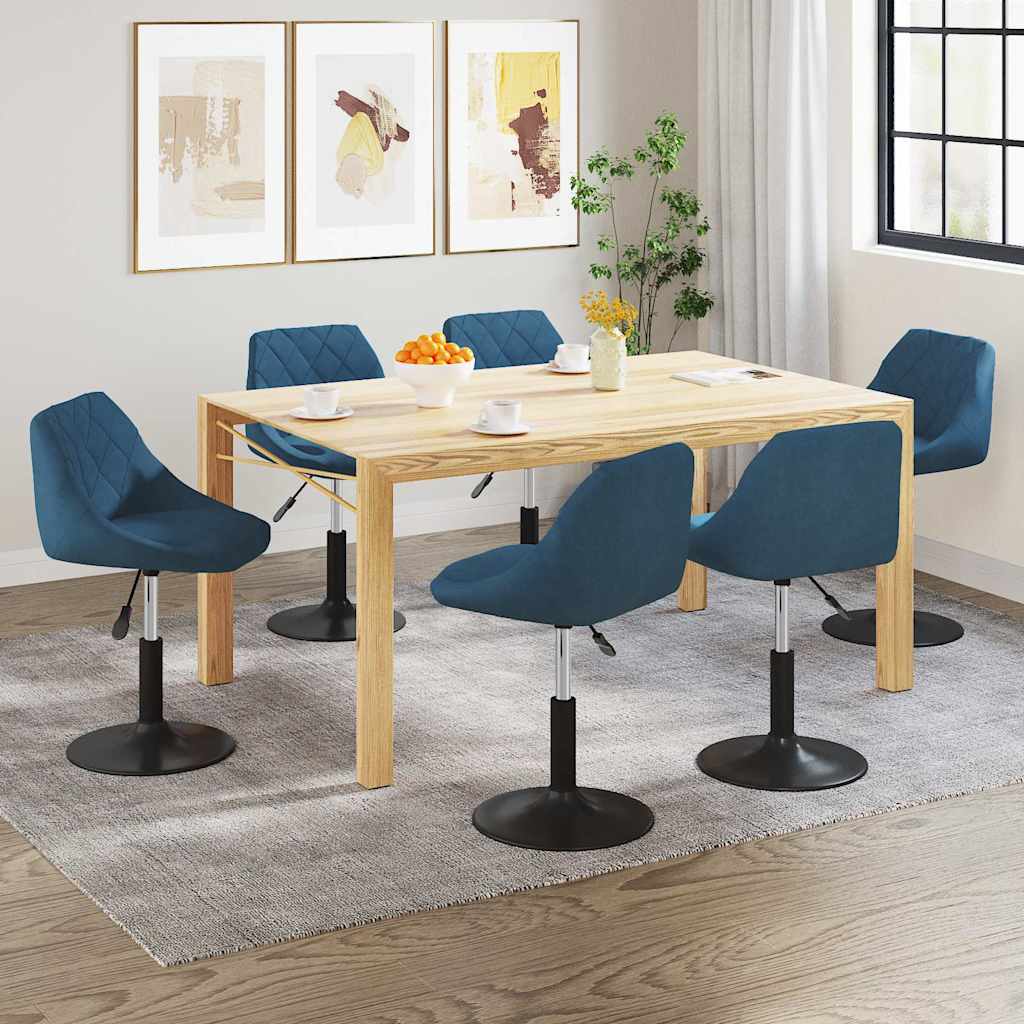 Sedie da Pranzo Girevoli 6 pz Blu in Velluto