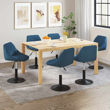 Sedie da Pranzo Girevoli 6 pz Blu in Velluto