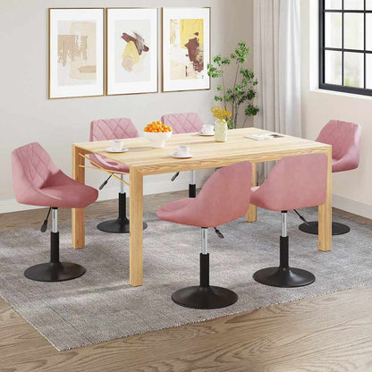 Sedie da Pranzo Girevoli 6 pz Rosa in Velluto