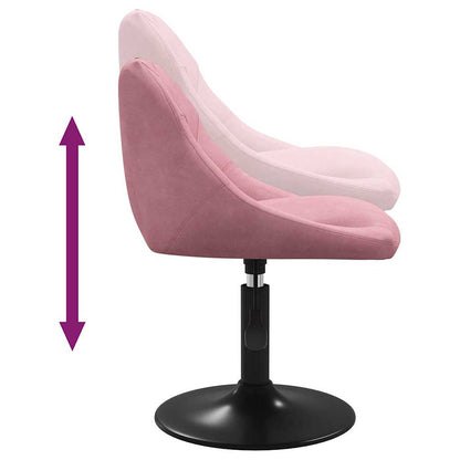 Sedie da Pranzo Girevoli 6 pz Rosa in Velluto