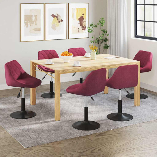 Sedie da Pranzo Girevoli 6 pz Rosso Vino in Velluto | homemem39