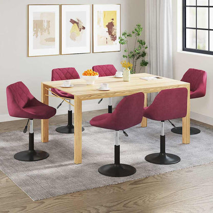 Sedie da Pranzo Girevoli 6 pz Rosso Vino in Velluto