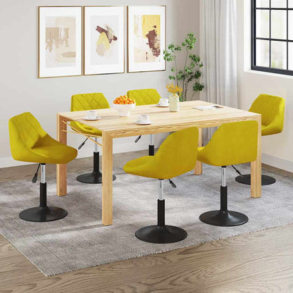 Sedie da Pranzo Girevoli 6 pz Giallo Senape in Velluto