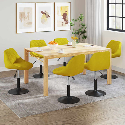 Sedie da Pranzo Girevoli 6 pz Giallo Senape in Velluto