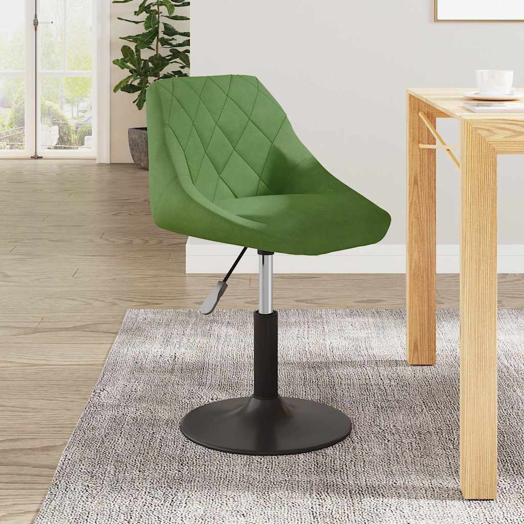 Sedia da Pranzo Verde Chiaro in Velluto