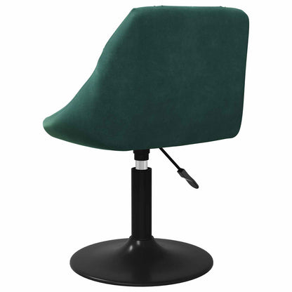 Sedia da Pranzo Verde Scuro in Velluto
