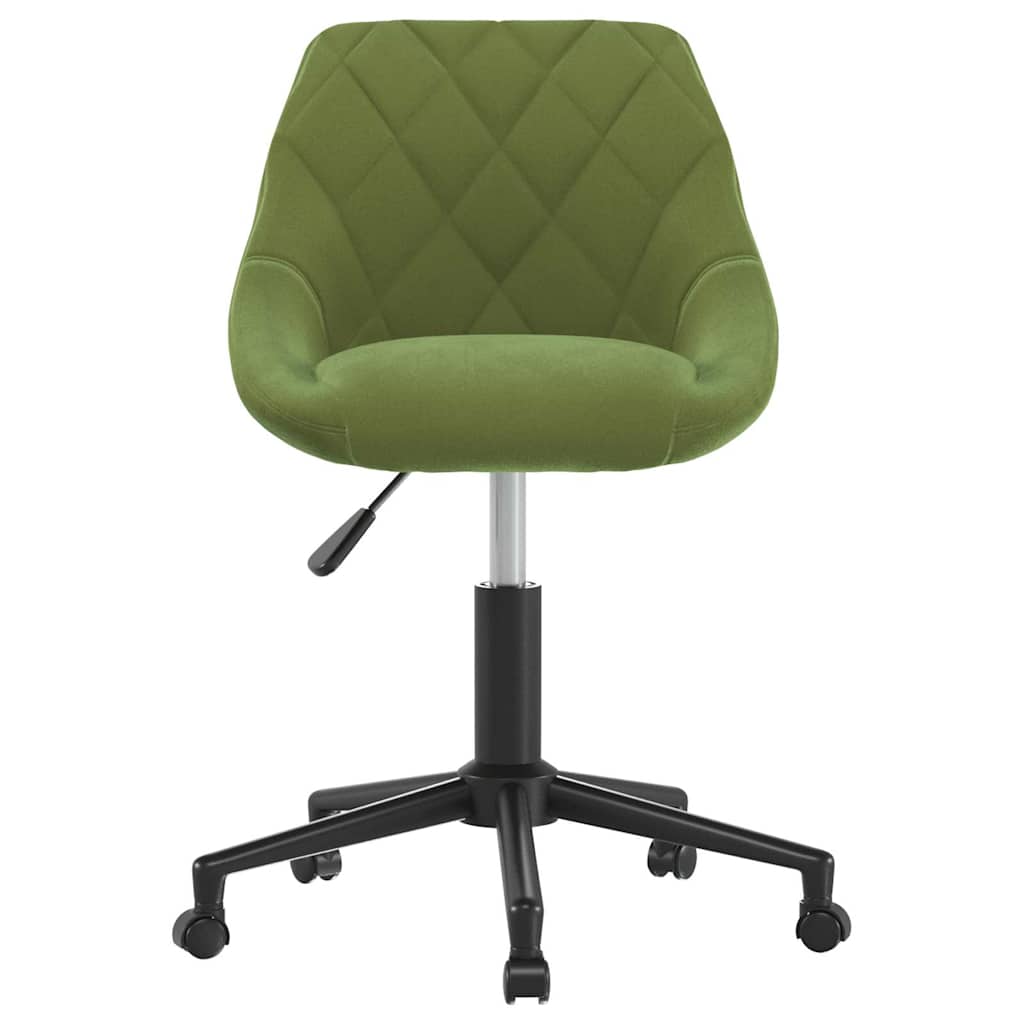 Sedia da Pranzo Girevole Verde Chiaro in Velluto