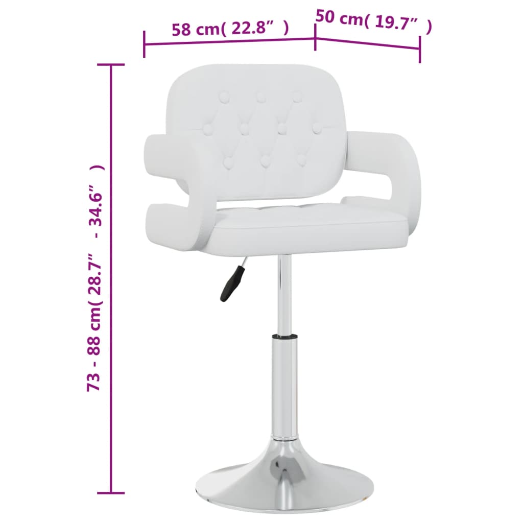 Sedie da Pranzo Girevoli 4 pz Bianche in Similpelle | homemem39