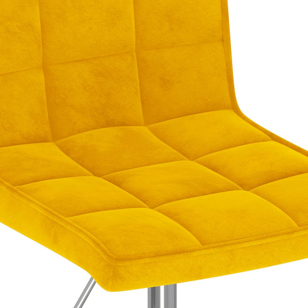Sedie da Pranzo Girevoli 4 pz Giallo Senape in Velluto | homemem39