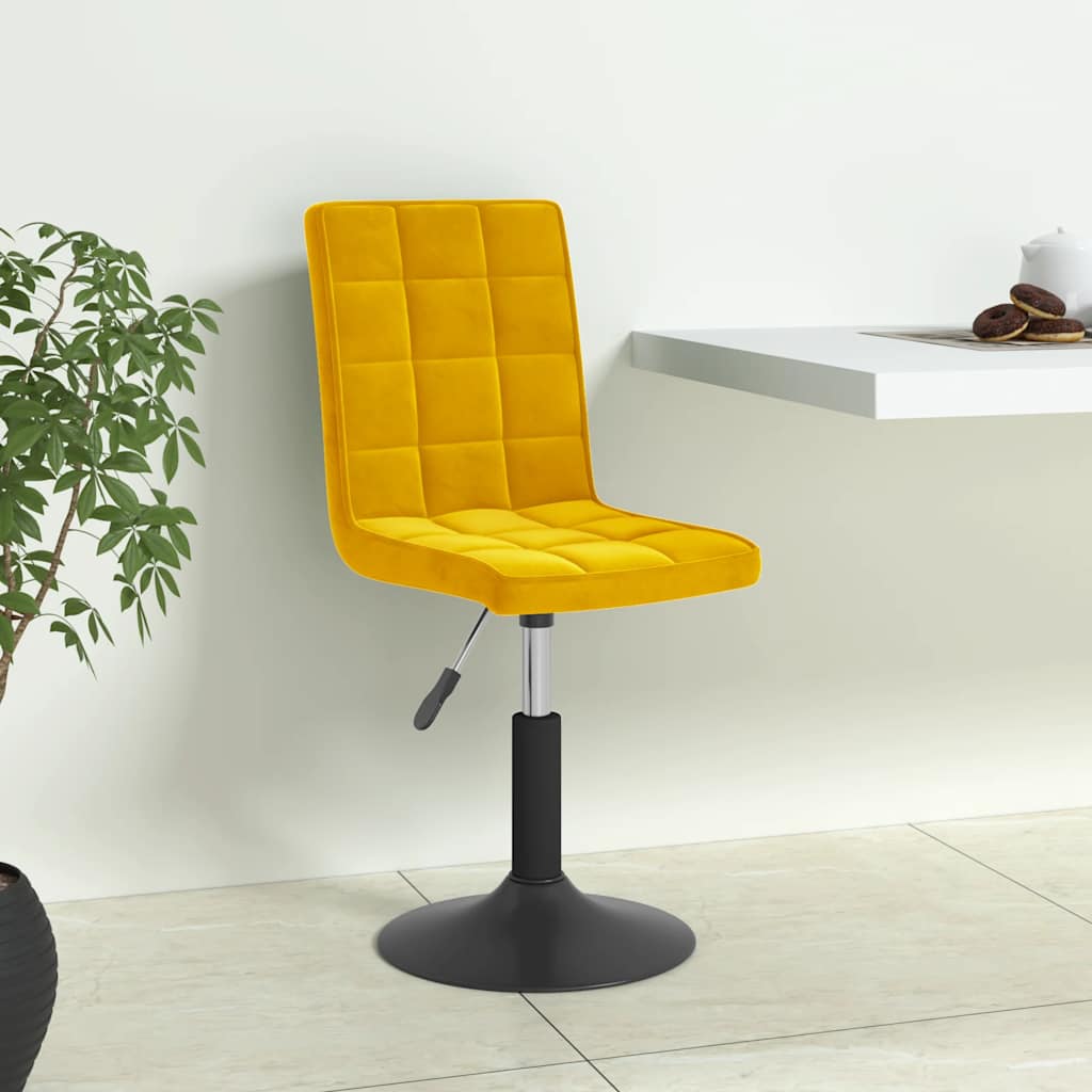 Sedie da Pranzo Girevoli 6 pz Giallo Senape in Velluto | homemem39
