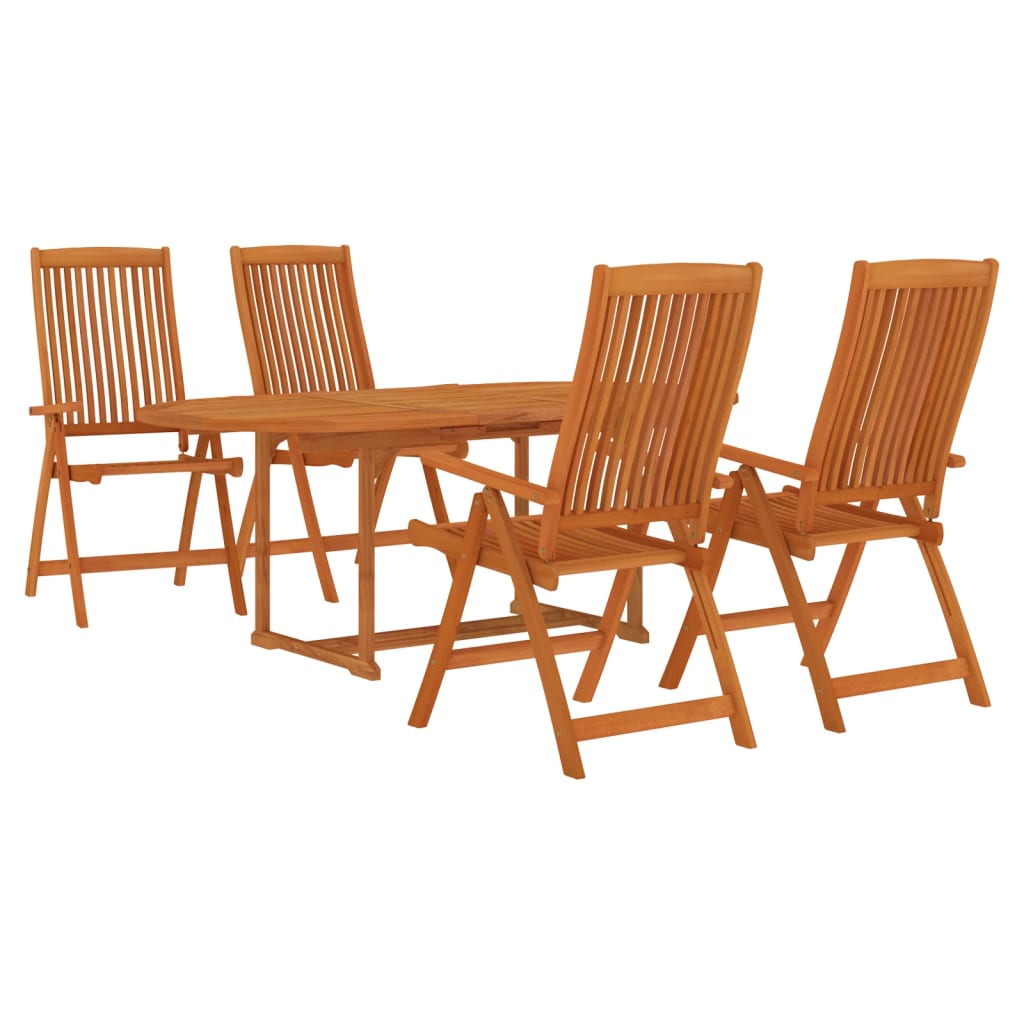 Set da Pranzo per Giardino 5 pz in Legno Massello di Eucalipto - homemem39